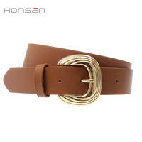 Ceinture de luxe personnalisée pour femme en PU avec boucle en alliage, couleur et taille sur mesure, marque Honsen, largeur 33 mm, accessoires vestimentaires