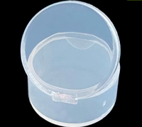 Boîte d'emballage ronde super mini en PP pour cosmétiques, étui de rangement portable en plastique à couvercle rabattable pour échantillons de maquillage