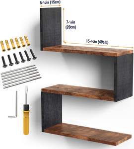 <span class=keywords><strong>Petite</strong></span> étagère <span class=keywords><strong>de</strong></span> rangement <span class=keywords><strong>d</strong></span>écorative multi-<span class=keywords><strong>angle</strong></span> en bois à trois couches sur le mur - Product Image 3