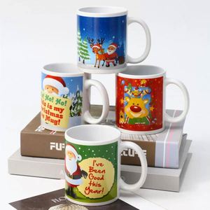Vente en gros de tasses à thé et à café en céramique personnalisées avec logo, 11 oz, blanches, vierges, en acier inoxydable, pour la sublimation, pour cadeaux de Noël - Product Image 1