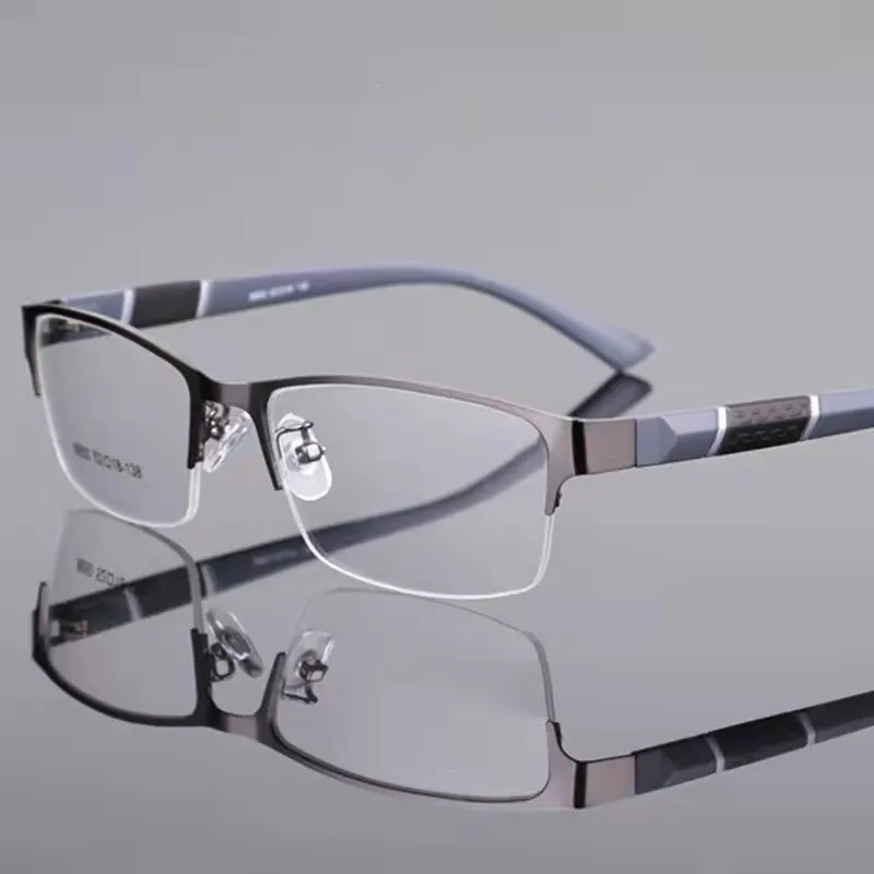 8850 מחצית שפת סגסוגת חצי מסגרת גמיש פלסטיק TR90 רגליים מקדש משקפיים אופטיים מסגרת עבור גברים ונשים Eyewear