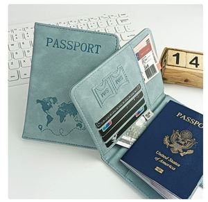 Design Factory RFID Blocking PU Leather <b>Passport</b> Holder Magnet Button Travel Essentials <b>Wallet</b> Cover Case - Product Image 3