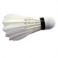Volant de badminton REX en plumes d'oie et de canard, 4,9 g, qualité professionnelle, super durable, tête en liège PU, plume droite pour l'intérieur
