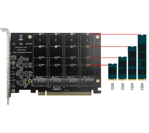 PCIEX16 NVME <span class=keywords><strong>M2</strong></span> <span class=keywords><strong>MKEY</strong></span> SSD RAID Array Expansion Adapter Card Motherboard PCIE Split Placa De Video B450 - Product Image 2