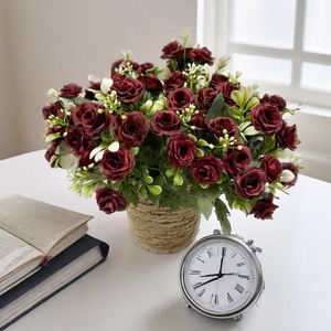 Bouquet de roses artificielles de style nordique pour la décoration de table de mariage à domicile BMG15 Fleur unique - Product Image 3