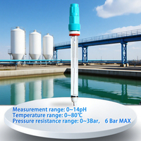 Sensor de medidor de pH de detección de calidad del agua en línea Sonda de electrodo compuesto para base ácida para prueba OEM personalizable