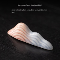Soporte para Pinceles de Cerámica Celadon Hecho a Mano con Diseño de Montaña, para Ceremonia del Té Chino Gongfu, Decoración Zen para Escritorio, Herramienta para Té