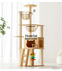 Venta al por mayor: Torre de juegos para gatos moderna con cama, jaula, casa de madera y cápsula espacial, con soporte de pata de gato - Product Image 2
