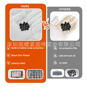 Metric Set Screws Assortment 600pcs DIN916 Grade 12.9 SCM435 Alloy Steel Blackened Industrial Use - Product Image 3