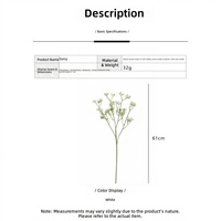Gypsophile Artificiel en Gros, Souple et Réaliste, 61 cm, 108 Têtes, Longue Durée, pour Décoration Mariage, Maison et Fêtes