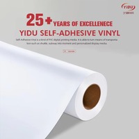 Vinyle auto-adhésif PVC brillant et mat YIDU Eco Solvent pour impression numérique, rouleaux de vinyle PVC blanc