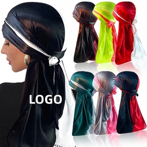 <span class=keywords><strong>Durag</strong></span> en Soie à Longue Queue Style Pirate Two Tone Du Doo Do Rags pour Hommes et Femmes, pour Ondulations 360, Style Hip Hop - Product Image 1