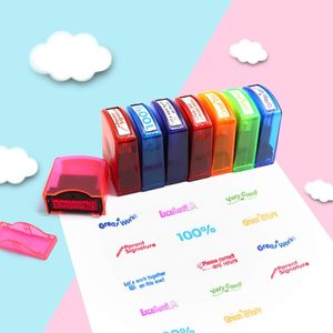 Juego <span class=keywords><strong>de</strong></span> 8 Sellos Personalizados para Maestros, Coloridos, Autoentintables, Motivacionales, para Clase, Hogar y Escuela - Product Image 5