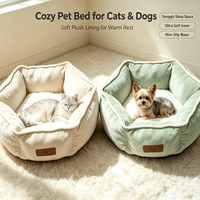 Coussin pour animaux de compagnie en polycoton doux et confortable, forme hexagonale ou ronde, pour chat, chaton, petit chien, portable