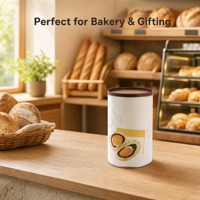Tube en carton alimentaire rond avec couvercle en aluminium facile à décoller, emballage hermétique pour biscuits et chips