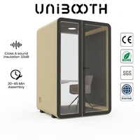 UNIBOOTH Cabine insonorisée portable préfabriquée 33 dB, ignifuge ISO 23351, à montage rapide, pour salle de formation et hall, fournisseur vérifié