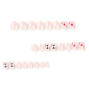 Offre Spéciale boîte faux <span class=keywords><strong>ongles</strong></span> blanc français <span class=keywords><strong>ongles</strong></span> Art Patch coeur rouge lettre noir coeur numéro court carré porter <span class=keywords><strong>ongles</strong></span> 24 - Product Image 2