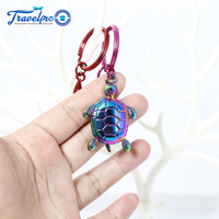 Pendentif de sac à dos et porte-clés en alliage de zinc, style luxe, motif tortue arc-en-ciel tendance, forme étoile de mer rouge personnalisée
