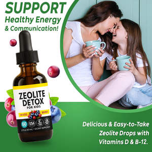 Suplemento Dietético en Gotas para Niños, Zeolita, Extracto de Aloe Vera, Vitaminas, Desintoxicante, Grado Alimenticio, Cultivo Silvestre, en Botella - Product Image 4