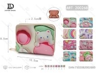 Portamonete Cartoon a scomparsa singola 3 in 1 in microfibra e pelle sintetica, mini portafoglio da donna - Product Image 1