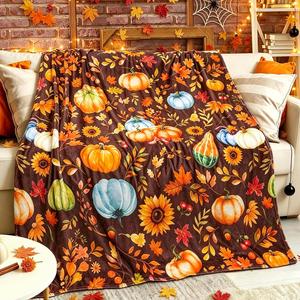 <b>Halloween</b> Pumpkin Ghost Flannel <b>Blanket</b> Throw <b>Blanket</b> Nap <b>Blanket</b> Trick or Treat Party Decor Fade Resistant Lightweight - Product Image 3