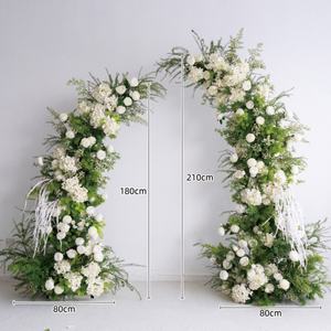 Fondo de arco de boda personalizable, conjunto de hibisco y orquídea tropical, arreglo floral de arco para decoración de boda en la playa - Product Image 5