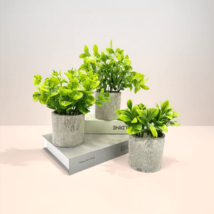 Suministro directo de fábrica de alta calidad Mini pequeña maceta decorativa de hierba verde artificial moderna para el hogar Oficina escritorio falso - Product Image 2