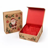 Boîte cadeau magnétique de Noël personnalisée, pliable, en carton rigide avec logo en estampage à chaud pour l'emballage de bonbons