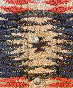 Cárdigan de punto de cuello redondo caqui para mujer, Top tejido transpirable con patrones geométricos para ropa informal de invierno con frente de moda - Product Image 3