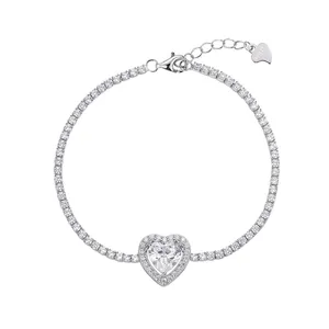 Factory Wholesale Hip Pop Jewelry Adjustable Mounting Bracelet Round Bling Diamond Bracelets