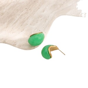 Orecchini a forma di goccia di Design individualistico placcati in oro 18K, <span class=keywords><strong>con</strong></span> uno stile Ins e una sensazione di fascia alta. Orecchini in resina per le donne. - Product Image 5