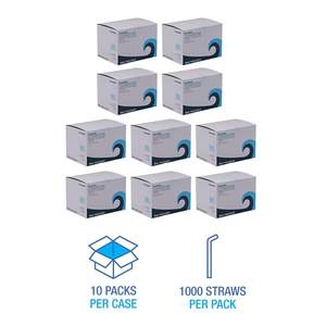 Pajitas para batir de un solo tubo sin envolver Boardwalk STRU525B10, 5 1/4 pulgadas, negras, paquete de 1000 (caja de 10) - Product Image 2