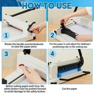 Taglierina Manuale per Carta <span class=keywords><strong>A4</strong></span> 858 con Copertura di Sicurezza e Calibro Posteriore Regolabile per Ufficio, Direttamente dalla Fabbrica - Product Image 4