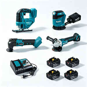 ชุดเครื่องมือไฟฟ้าไร้สาย <span class=keywords><strong>Makita</strong></span> 18V Brushless 4-in-1 ประกอบด้วย เลื่อย<span class=keywords><strong>จิ๊</strong></span><span class=keywords><strong>ก</strong></span><span class=keywords><strong>ซอ</strong></span><span class=keywords><strong>ว์</strong></span> เครื่องขัด<span class=keywords><strong>ก</strong></span>ระดาษทรายแบบวงโคจร เครื่องมืออเนกประสงค์ และเครื่องเจียร สำหรับงานไม้ - Product Image 1