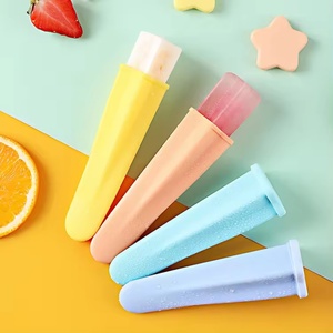 Manufactory Eco-friendly Bpa Free Reusable Easy Release Ice Pop <b>Maker</b> Silicone Popsicle Ice <b>Cream</b> Mold With Lid - Product Image 1