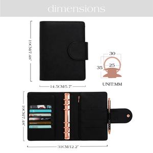 Hongbo, superventas, espiral en relieve, guijarros de cuero, anillo de lujo, <span class=keywords><strong>Agenda</strong></span> A6, planificador, billetera de dinero, carpeta de presupuesto, hojas sueltas para mujer - Product Image 2