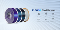 Filamen Warna Berkilau ELEGOO PLA untuk Kebanyakan Printer 3D FDM, Keandalan Tinggi, Dimensi Akurat & Konsisten