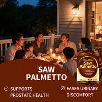 Saw Palmetto 60 Capsules Molles - Soutien Rapide à la Santé de la Prostate et Soulagement de l'Inconfort Urinaire pour Adultes