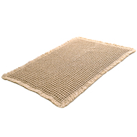 Tapis de bain imperméable antidérapant de luxe direct usine, tapis de salle de bain moderne à carreaux et gaufré de couleur unie