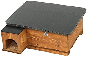 <span class=keywords><strong>Maison</strong></span> pour hérissons moderne en bois, isolée et résistante au froid, avec toit en bitume à fixation murale, entrée longue et boîte de protection contre les prédateurs - Product Image 6