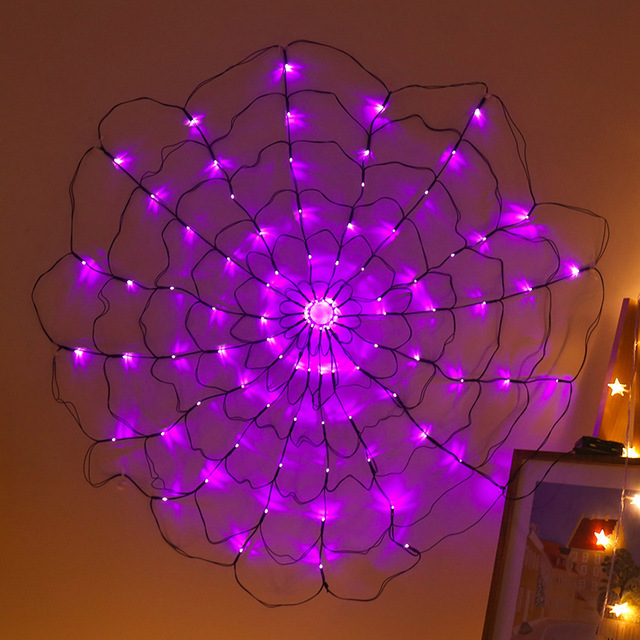 Spider Web Halloween LED Decorative Lights String Warm White IP65 Rated Dimmable 1.2m Length