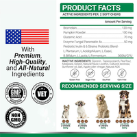 Supplément probiotique personnalisable pour animaux de compagnie sans caca à mâcher pour empêcher le chien de manger du caca Suppléments de champignons de soins de santé