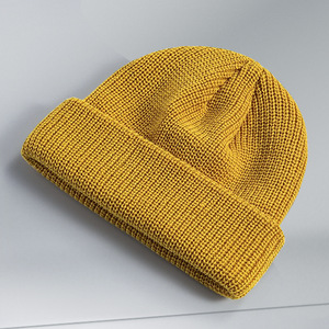 Knitted Wool Hat Winter Warm Windproof Ski Cap Adult Acrylic Fiber Melon Shaped Hat - Product Image 3