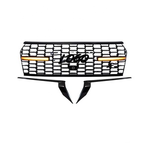 Calandre avant noire brillante de style GR-Sport de luxe pour Land Cruiser <span class=keywords><strong>PRADO</strong></span> 2018-2023 avec logo LED éclairé compatible radar TSS - Product Image 1