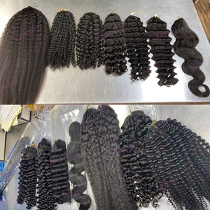 Extensions de cheveux humains vierges en crochet, ondulées en profondeur, sans nœuds, pré-séparées, bouclées, en vrac, de qualité supérieure, fabriquées à la machine, double épaisseur, origine Cambodge - Product Image 6