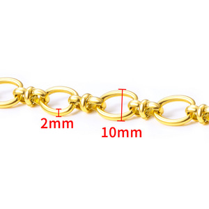 Cadena de Eslabones de Acero Inoxidable Hecha a Mano, Chapada en Oro de 18K |   Suministros para la Fabricación de Joyería y Collares a Precios Competitivos - Product Image 5