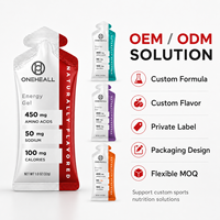 Gel énergétique à étiquette privée OEM, gel d'électrolytes, nutrition sportive pour la course à pied, le cyclisme, la remise en forme