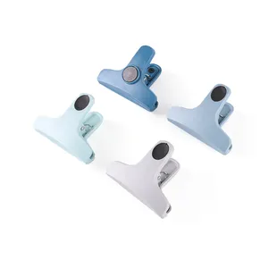 Grosir Sealer Warna-warni Kopi Camilan Kursi Dorong Belanja Klip Kantong Plastik Kecil Magnetik dengan Magnet