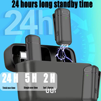 Microphone Lavalier Sans Fil 3-en-1 2.4G Anti-Bruit J13 pour iPhone iPad USB-C Android Ordinateur Portable avec Boîtier de Charge Clip Plug-and-Play