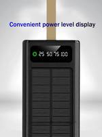 Batterie externe avec panneau solaire 22,5W, capacité 100000mAh, écran LED et charge rapide 65W pour la vente en gros (également disponible en 80000mAh et 50000mAh)